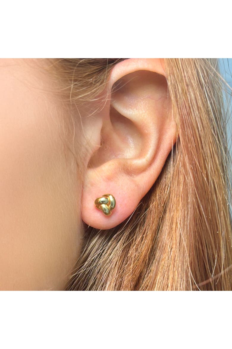 Polished Gold Knot Stud Earring, Alternate, color, Yellow Gold