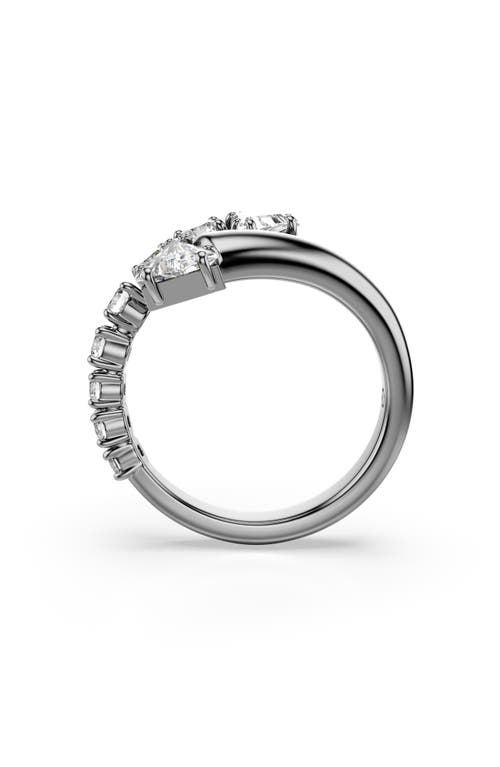 Swarovski Sublima Crystal Bypass Ring In Silver