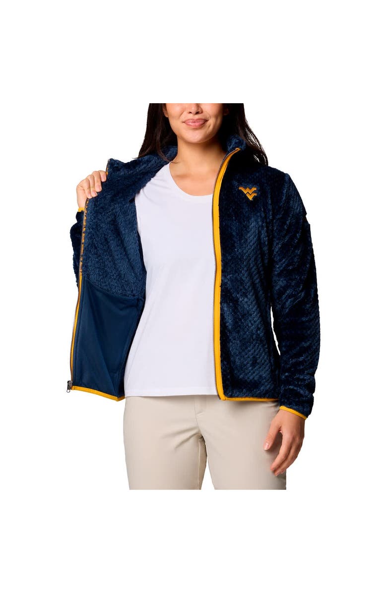 Columbia Women's Columbia  Navy West Virginia Mountaineers Fireside II Sherpa Full-Zip Jacket, Alternate, color, Navy