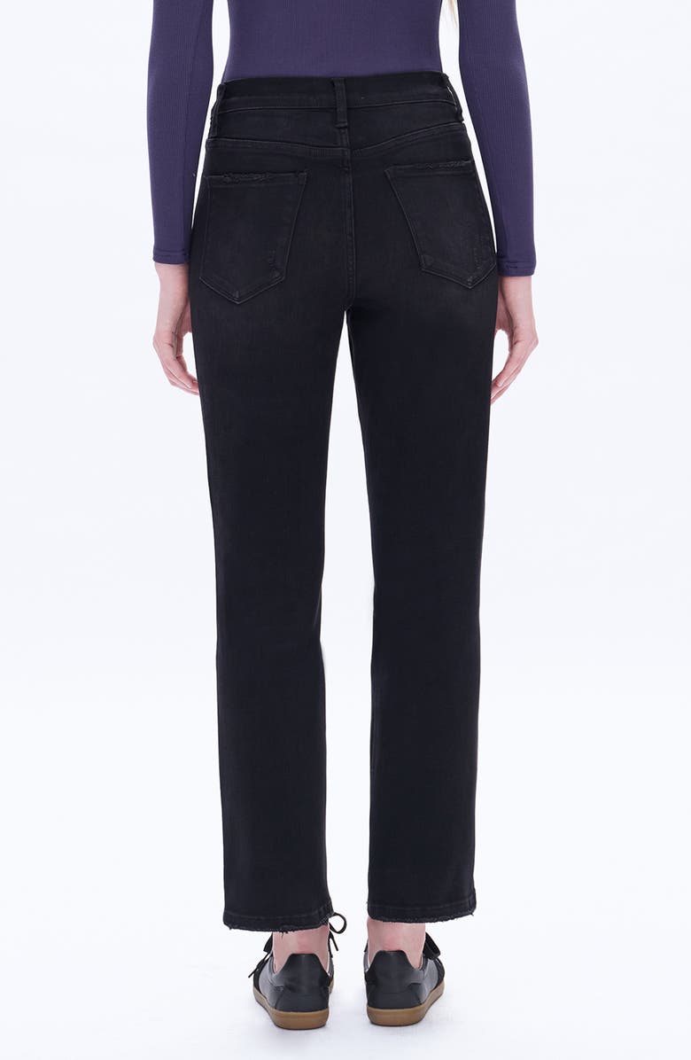 Bayeas Distressed High Waist Ankle Straight Leg Jeans, Alternate, color, Black