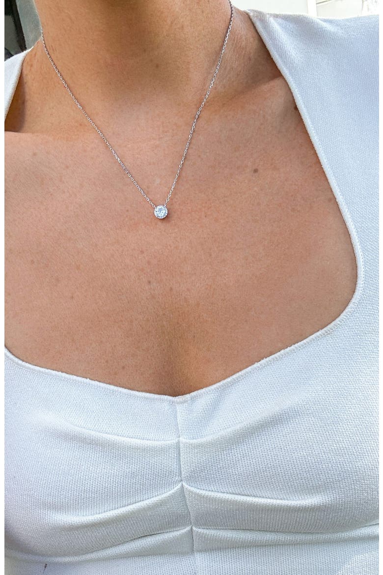 Crystal Halo Pendant Necklace & Stud Earrings Set, Alternate, color, SILVER