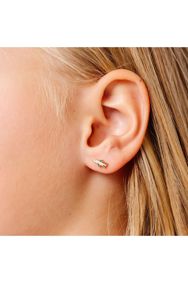 Airplane Stud Earrings, Alternate, color, White