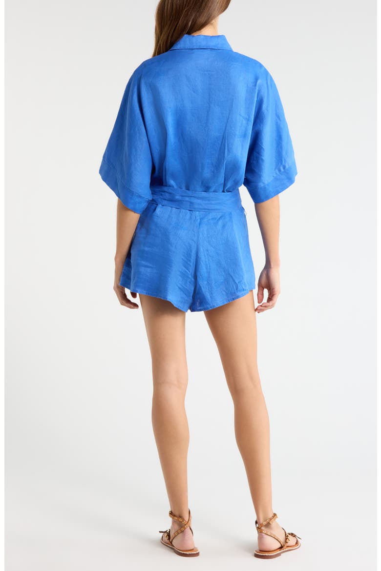 Linen Cover-Up Romper, Alternate, color, SAPPHIRE BLUE