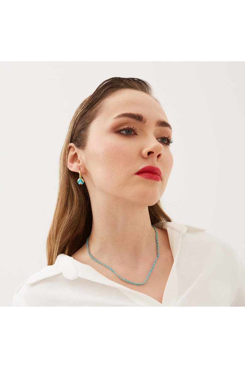 Handmade Rope Braided Sterling Silver Beaded Chain Necklace, Alternate, color, Blue