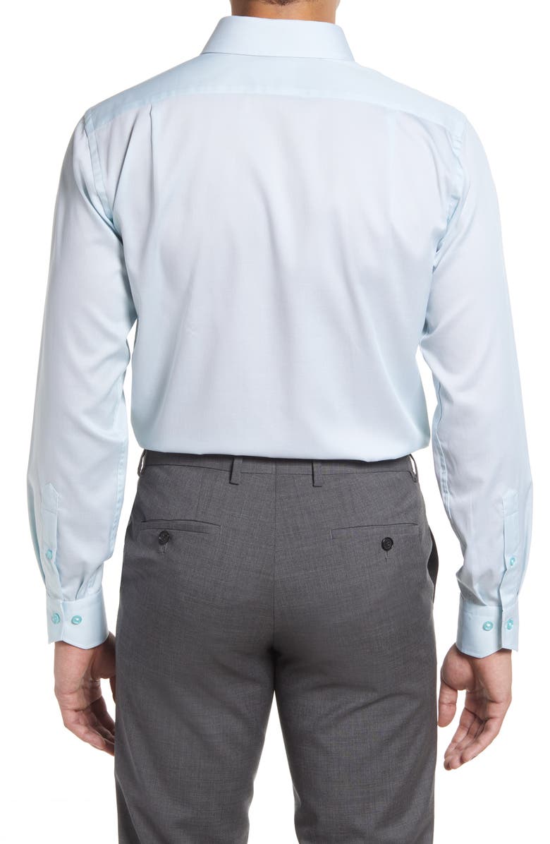 Lorenzo Uomo Trim Fit Textured Microgrid Dress Shirt, Alternate, color, Mint