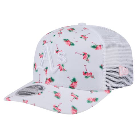 Men's New Era  White Athletics Flamingo Mesh Back 9SEVENTY Stretch-Snap Hat