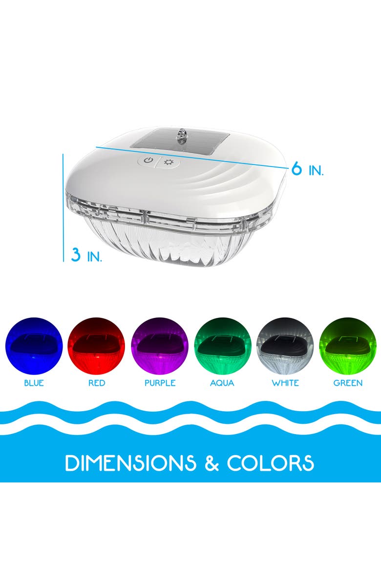 RIPPLE Solar Powered Color Changing Floating Pool Lights, Alternate, color, Multicolored