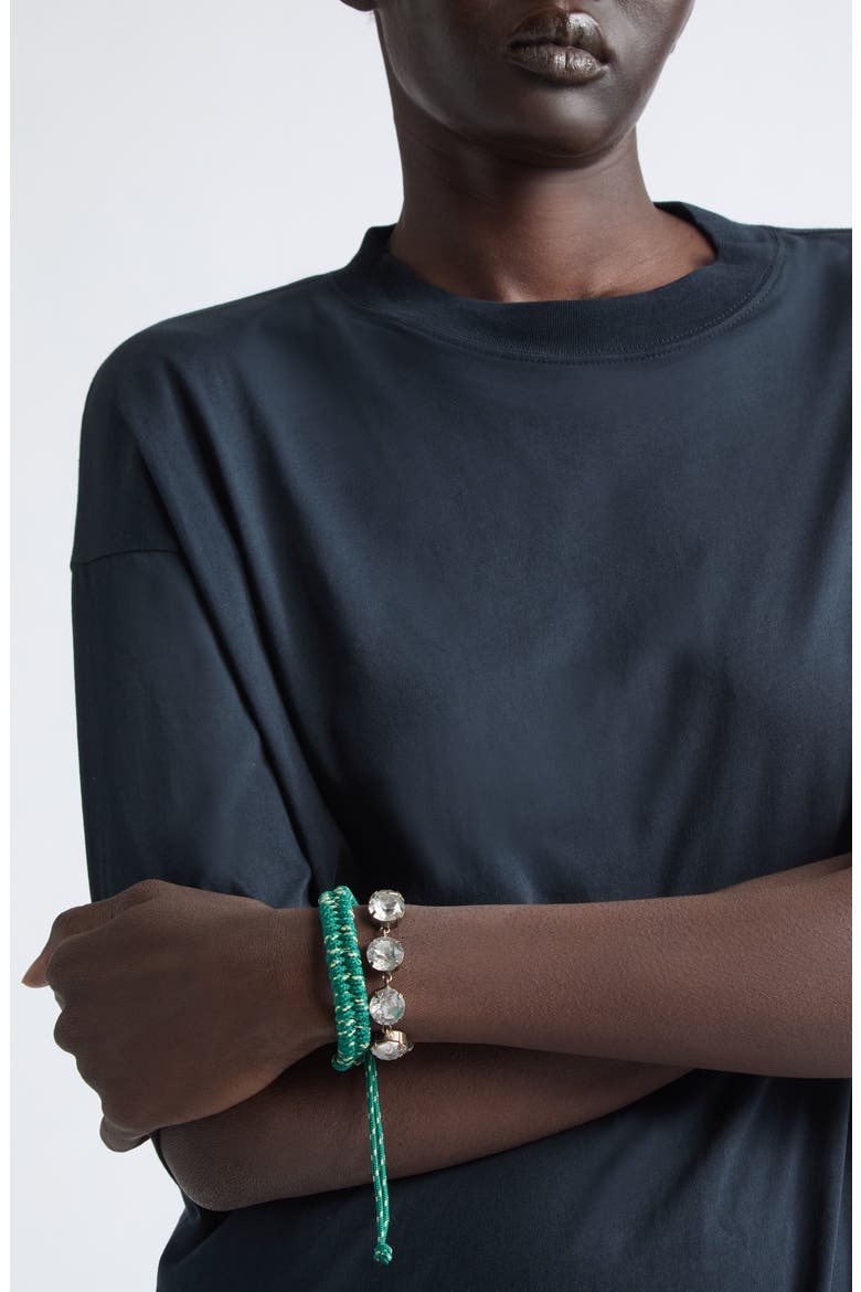 Gala Double Cord Stone Bracelet, Alternate, color, MILITARY/ OLIVINE