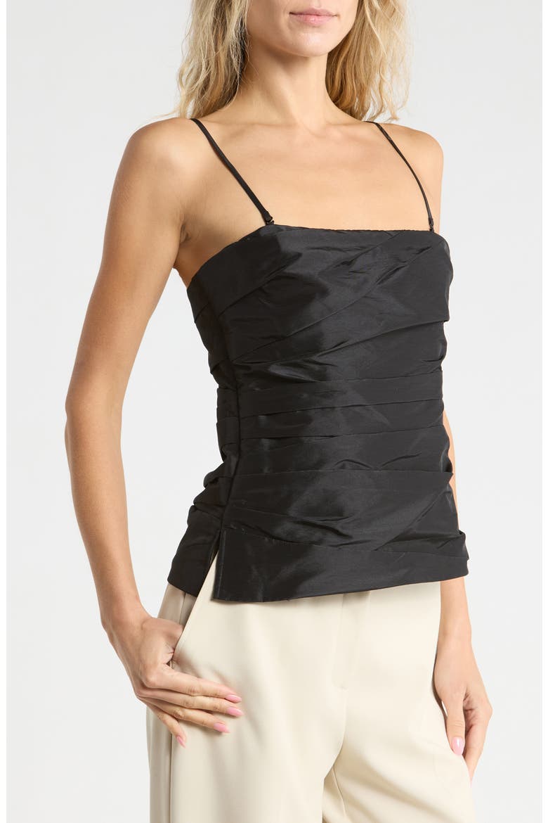 Emerson Ruched Bustier Top, Alternate, color, BLACK