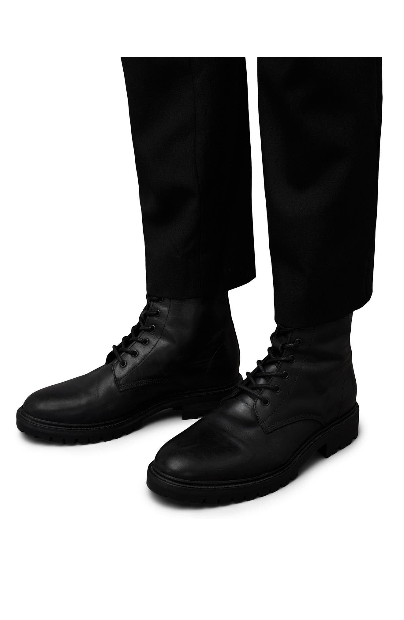 AllSaints Tobias Plain Toe Boot, Alternate, color, Black