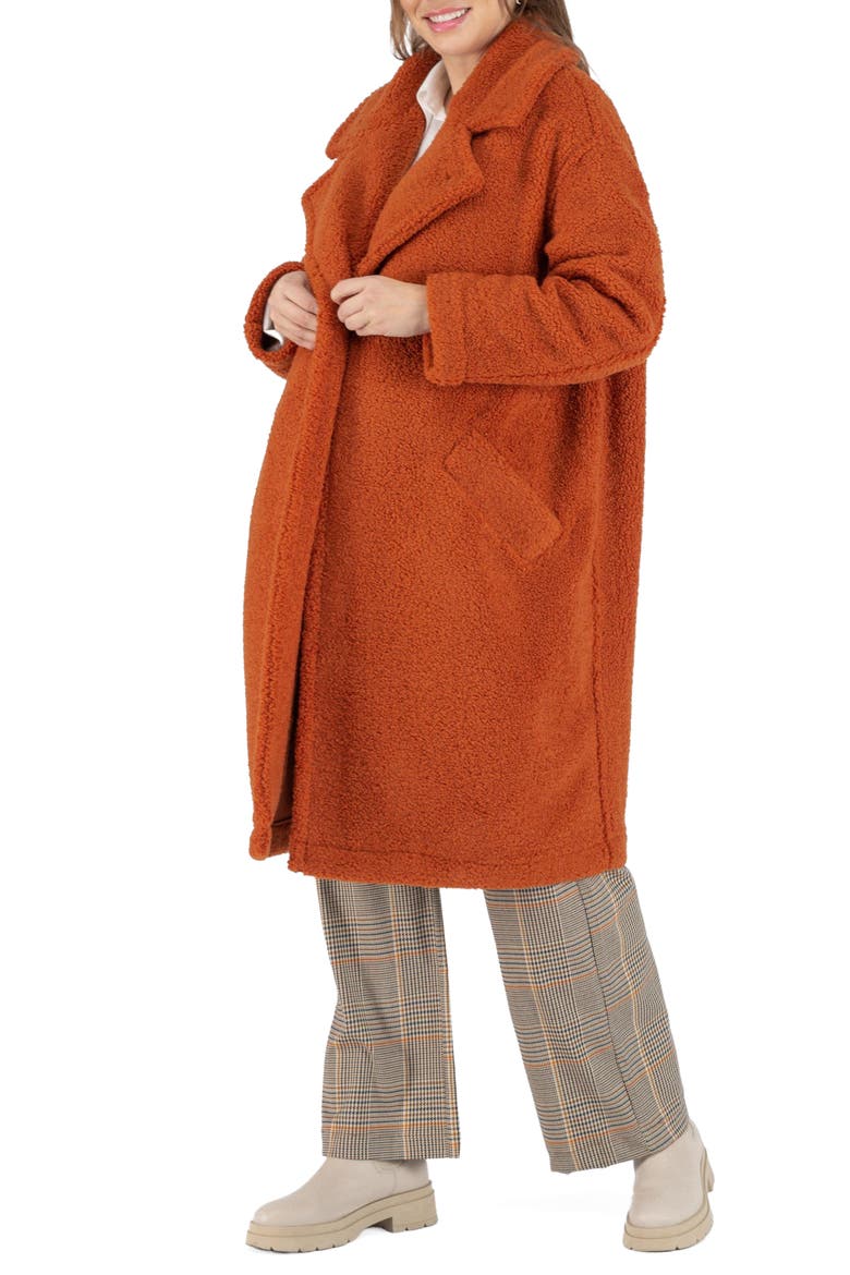 Léonie Long pregnancy coat, Alternate, color, COPPER