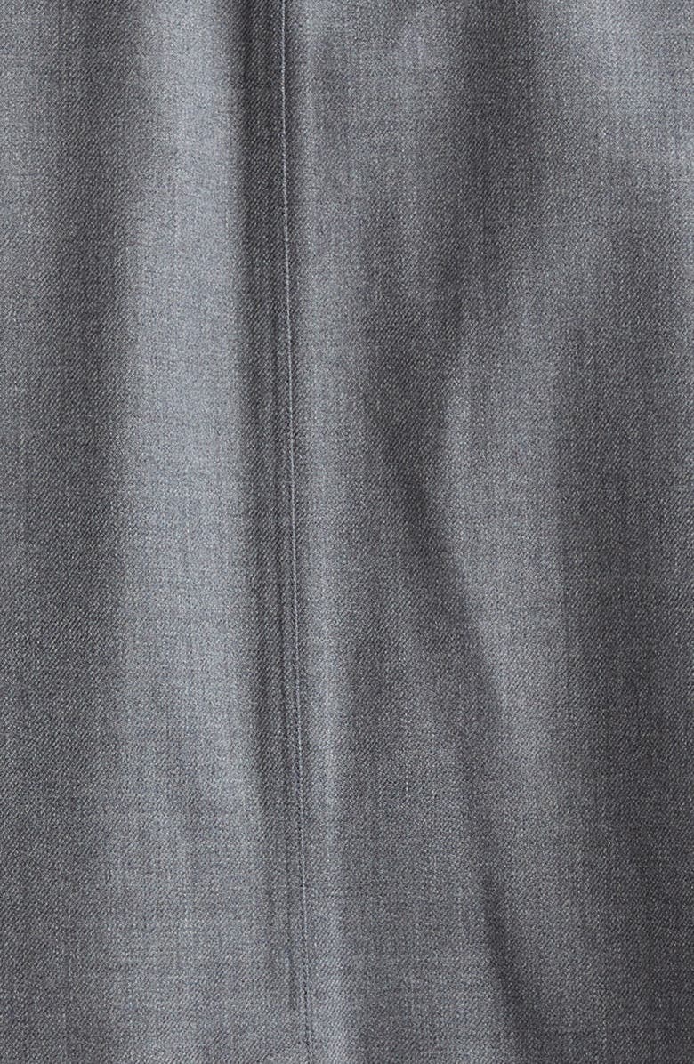 Thom Browne Tricolor Armband Water Resistant Wool Blend Twill Coat, Alternate, color, Medium Grey