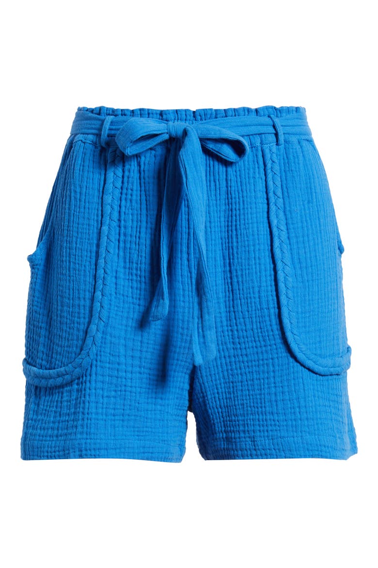 Woven Cotton Shorts, Alternate, color, COBALT