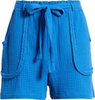 CITY BLUES Woven Cotton Shorts