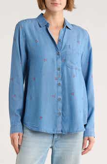 beachlunchlounge Cassie Chambray Button-Up Shirt