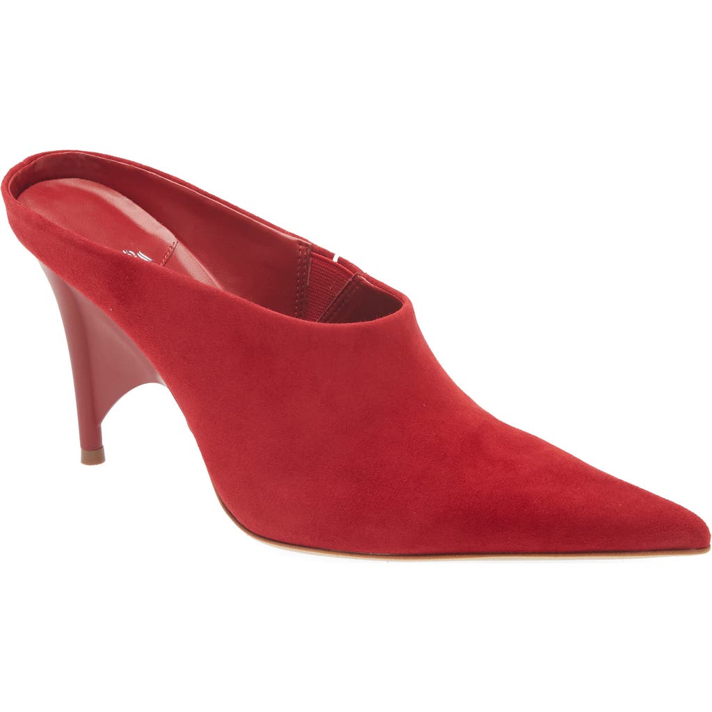 Jeffrey Campbell Vader Pointed Toe Mule In Red Suede