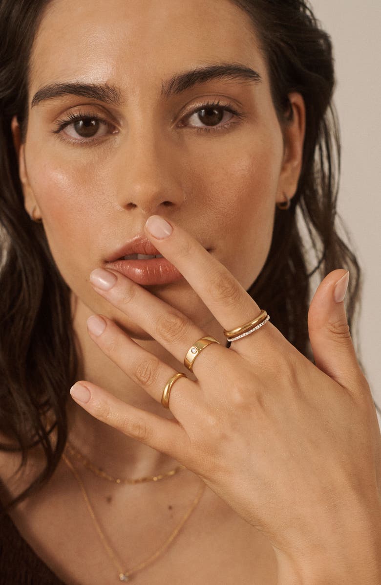 Monica Vinader Lab Grown Diamond Essential Band Ring, Alternate, color, Yellow Gold