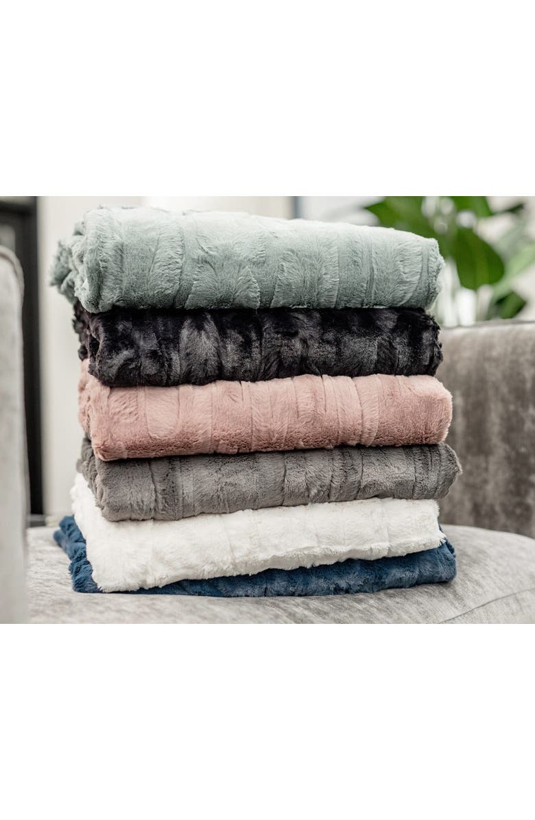 Minky Couture Sorbet Charcoal Blanket, Alternate, color, Gray