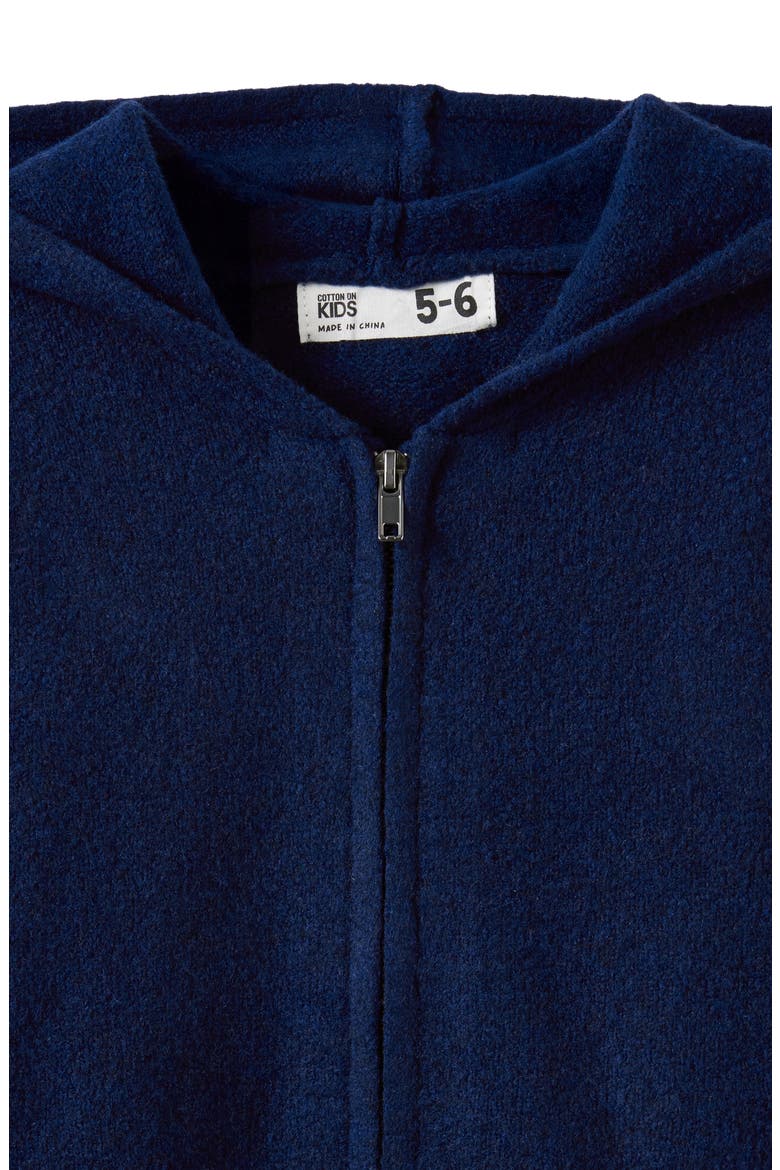 Kid's Knitted Zip Through Hoodie, Alternate, color, Denim Navy