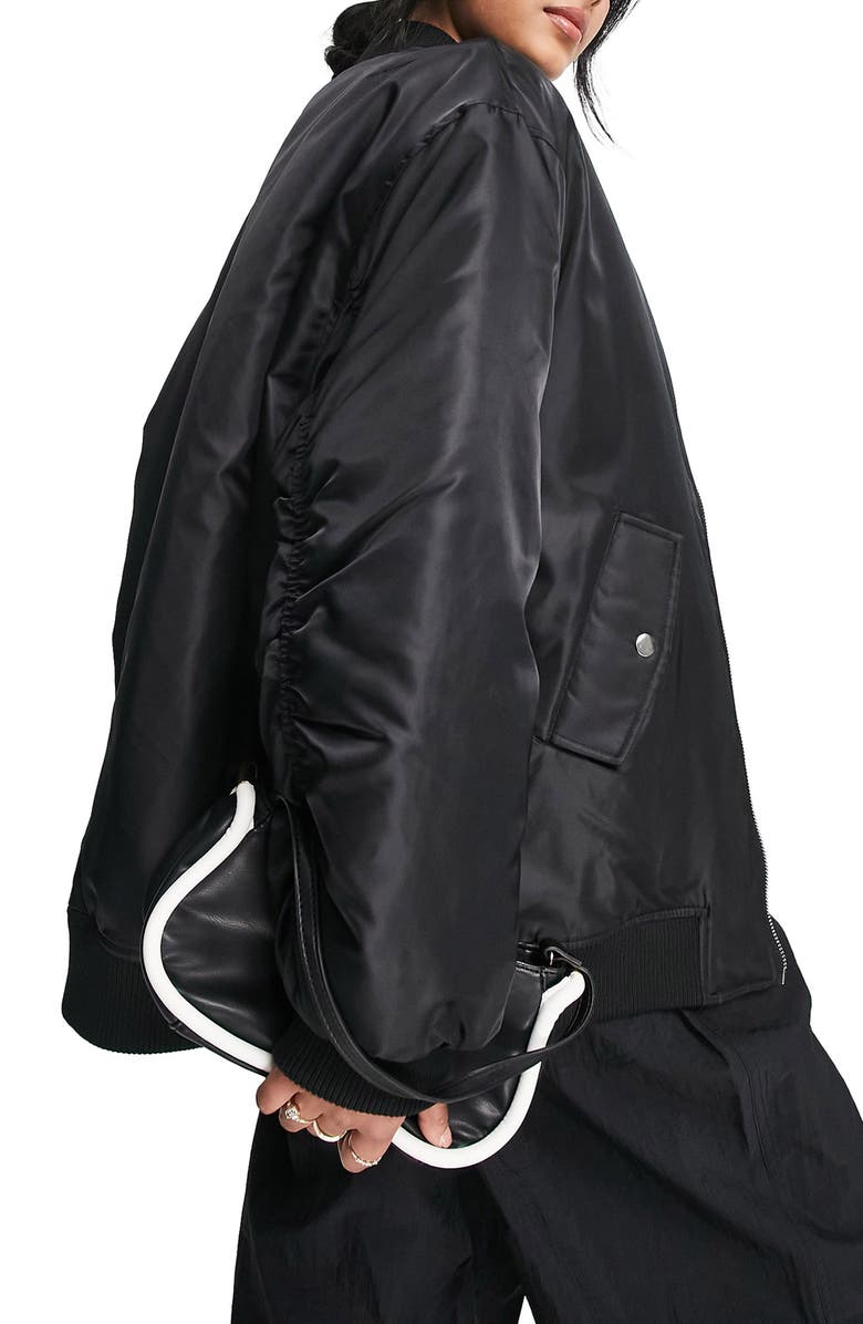 ASOS DESIGN Oversize Bomber Jacket, Alternate, color,