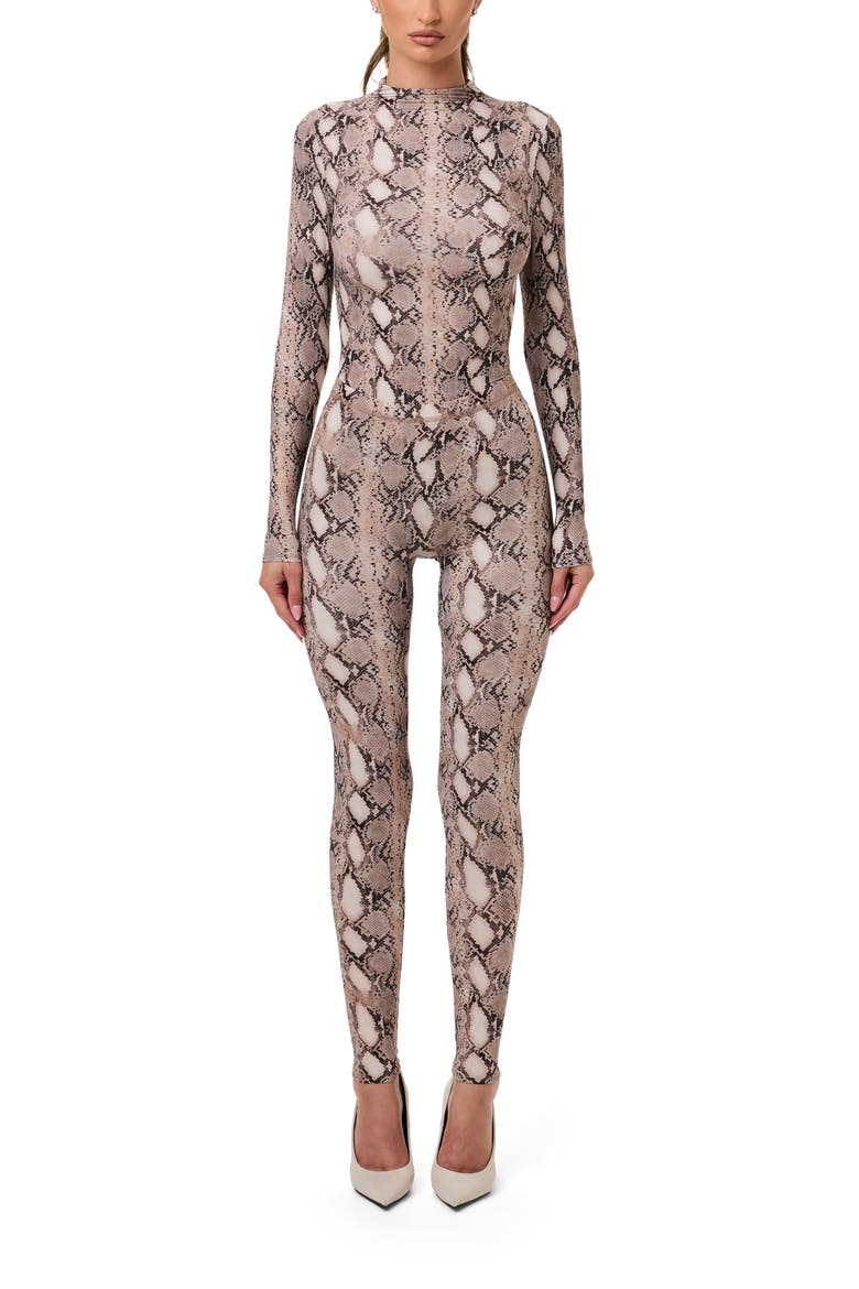 Snakeskin Print High Waist Leggings, Alternate, color, NUDE SNAKESKIN