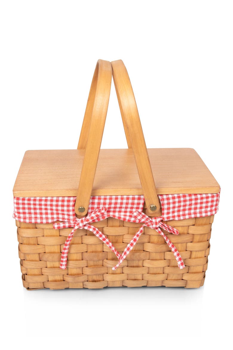 Piccola Picnic Basket, Alternate, color, RED