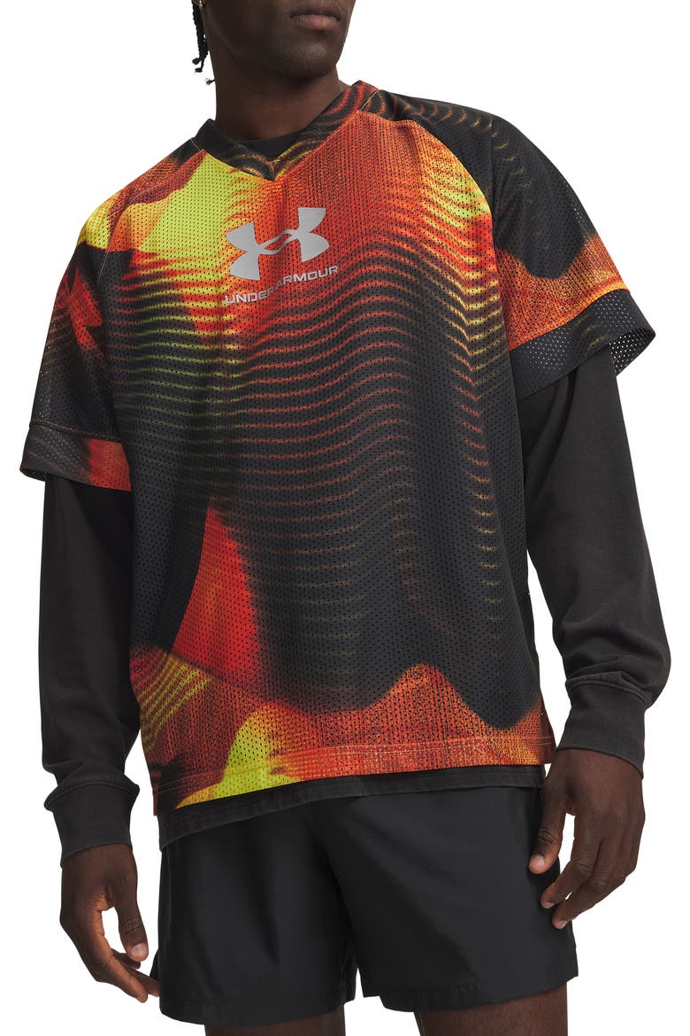UA Icon Mesh Jersey, Main, color, FLASH LIGHT YELLOW/ ORANGE