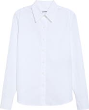 Jil Sander Fitted Classic Collar Cotton Poplin Button-Up Shirt