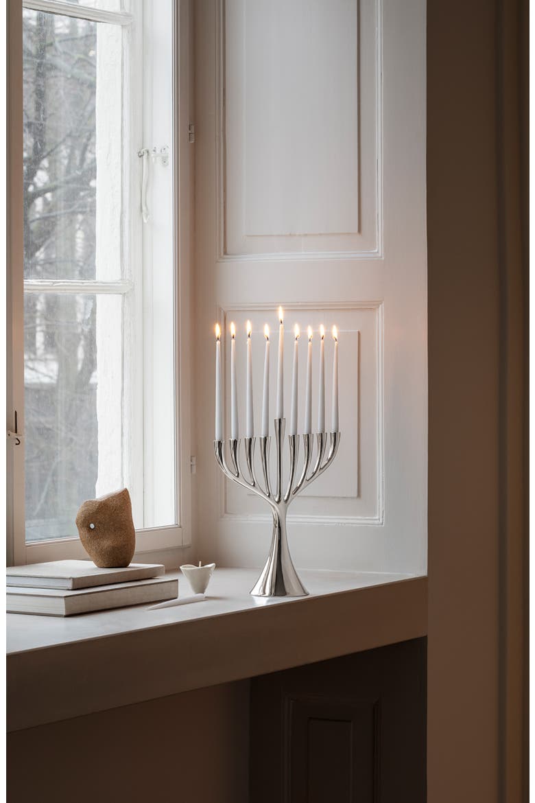 Cobra Mirror Menorah, Alternate, color, SILVER