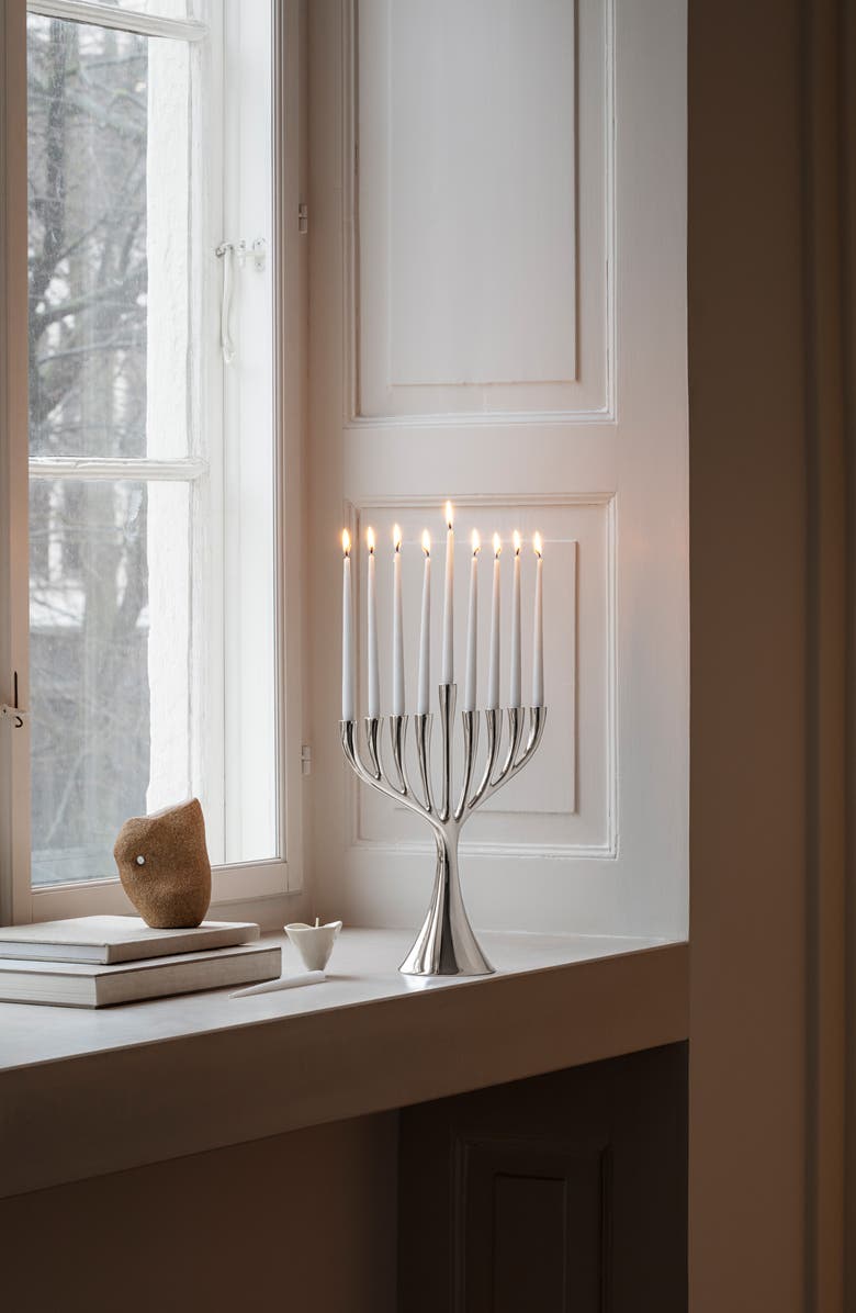 Georg Jensen Cobra Mirror Menorah, Alternate, color, Silver
