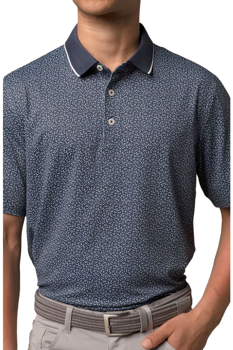 Micro Floral Polo, Alternate, color, Driver Navy/White/Horizon