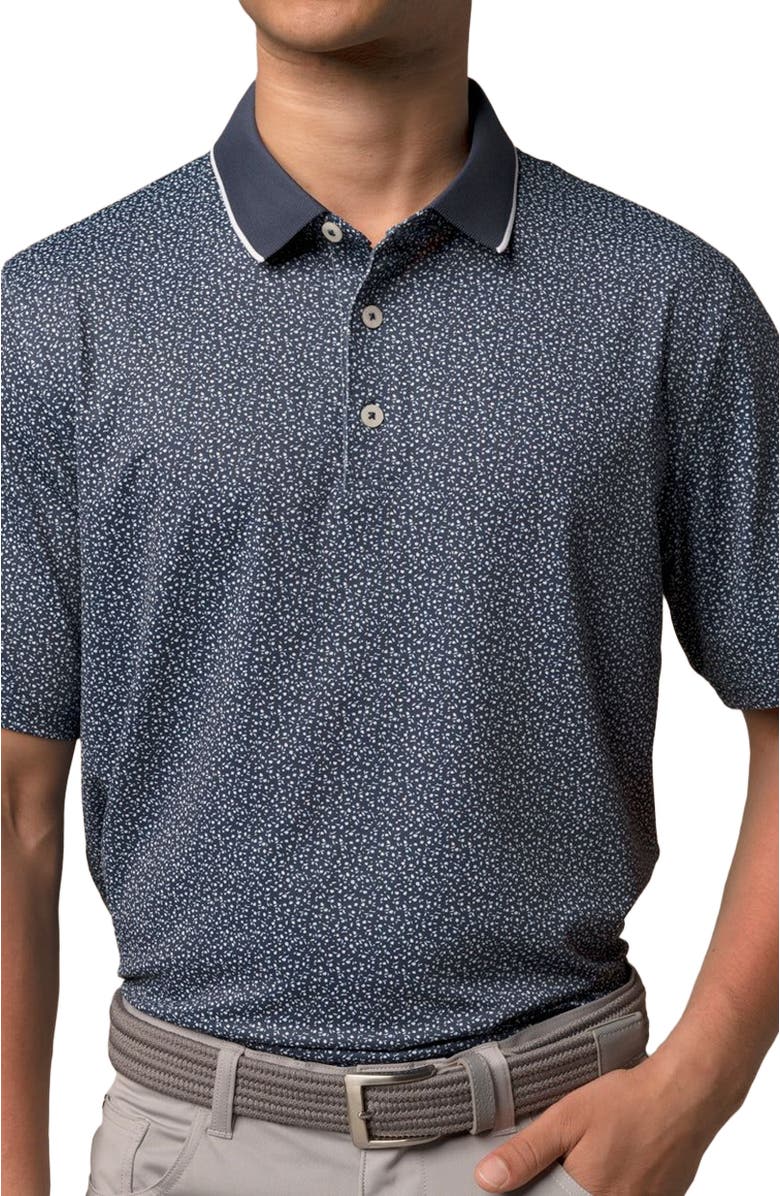 ASHWORTH GOLF Micro Floral Polo, Alternate, color, Driver Navy/White/Horizon
