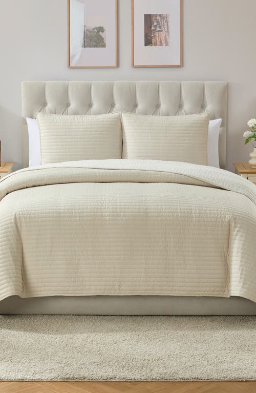 Vcny Home Pickstitch 3-piece King Quilt Set In Taupe