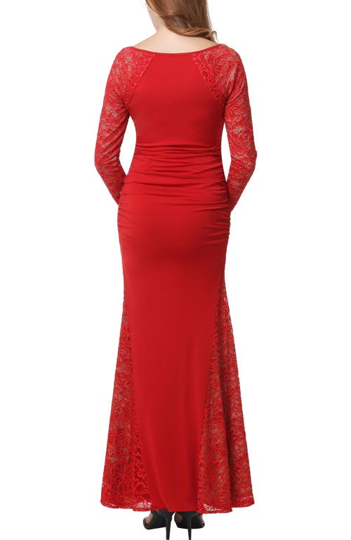 Kimi & Kai Bella Maternity Mermaid Maxi Dress In Red