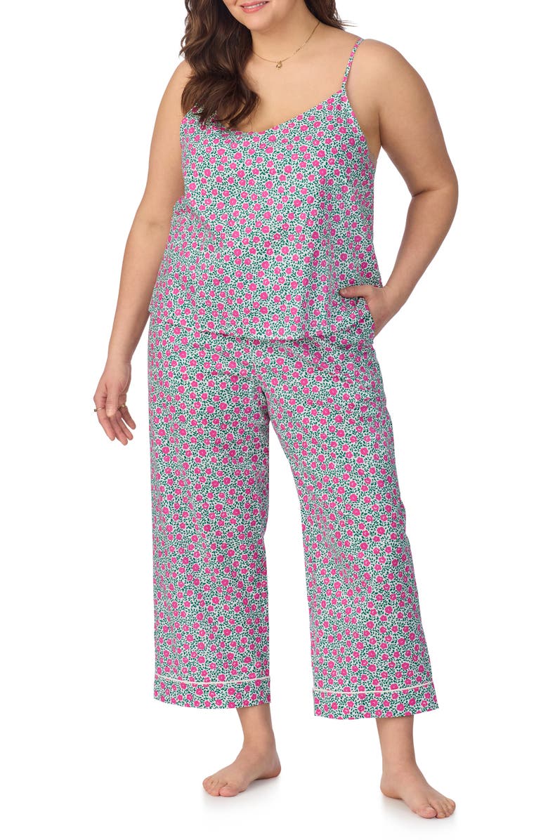 BedHead Pajamas Print Organic Cotton Poplin Crop Pajamas, Main, color, 