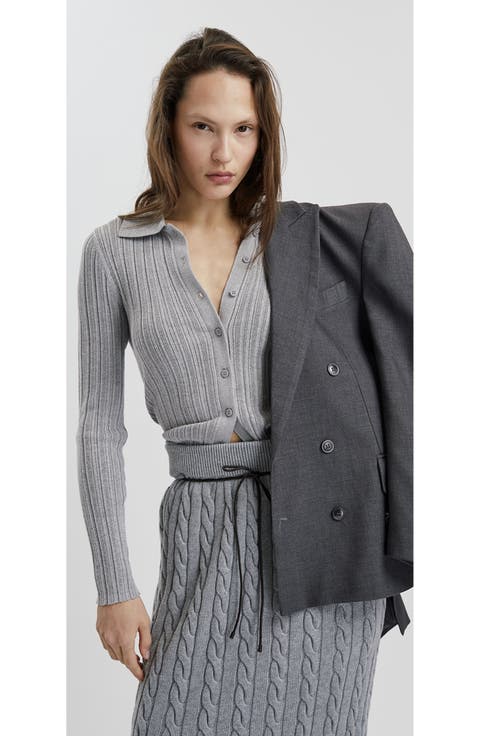 Stripped Knitted Cardigan