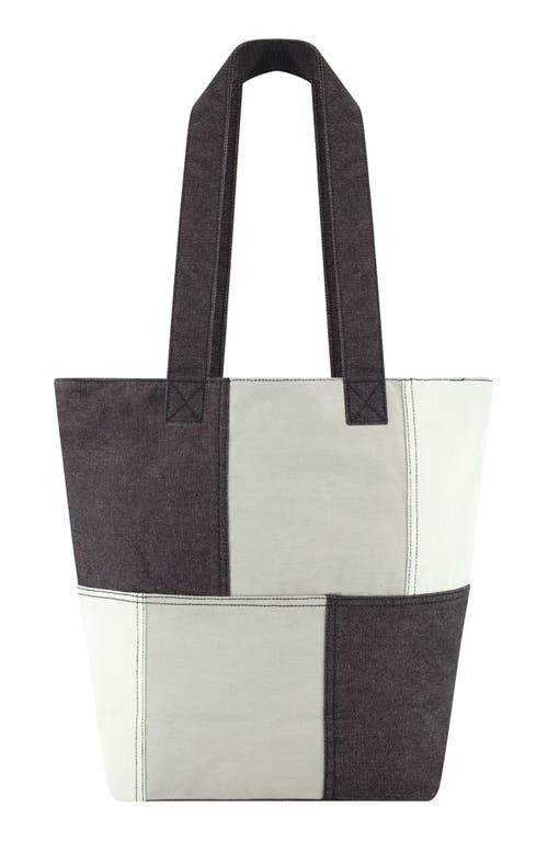 Uspa Accessories Denim Patchwork Tote Bag In Grey