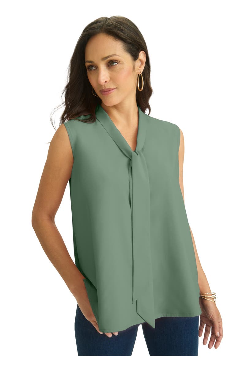 Jessica London Uptown Sleeveless Tie-Neck Blouse, Main, color, 