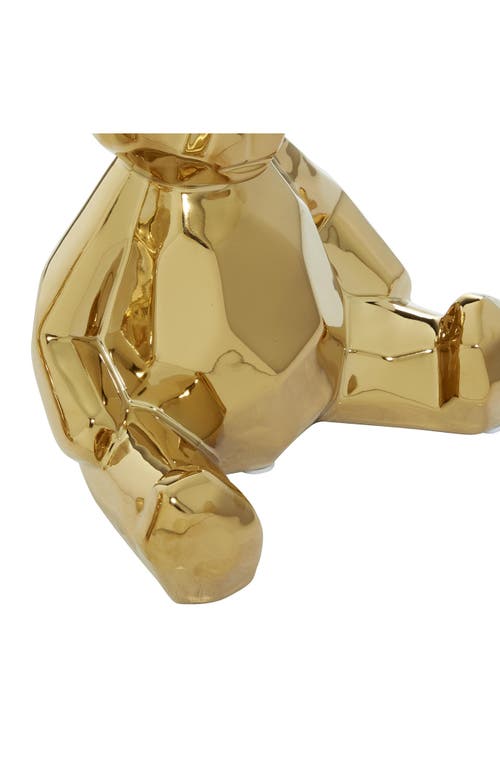 Uma Glam Set Of 2 Porcelain Animal Sculptures In Gold