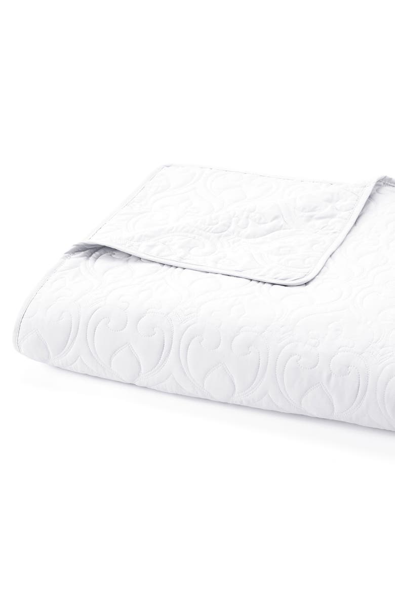 HOMESPUN HOME SPUN Premium Ultra Soft Damask Pattern Quilted Coverlet Set, Alternate, color, White