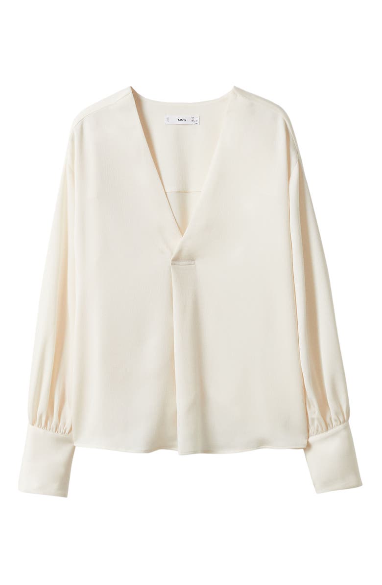 MANGO Flowy Satin Popover Blouse, Alternate, color, 