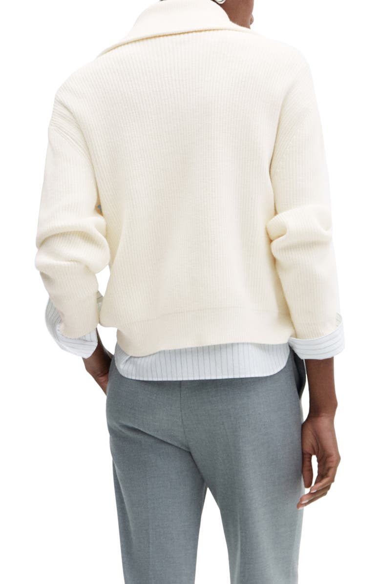 MANGO Rib Half Zip Sweater, Alternate, color,