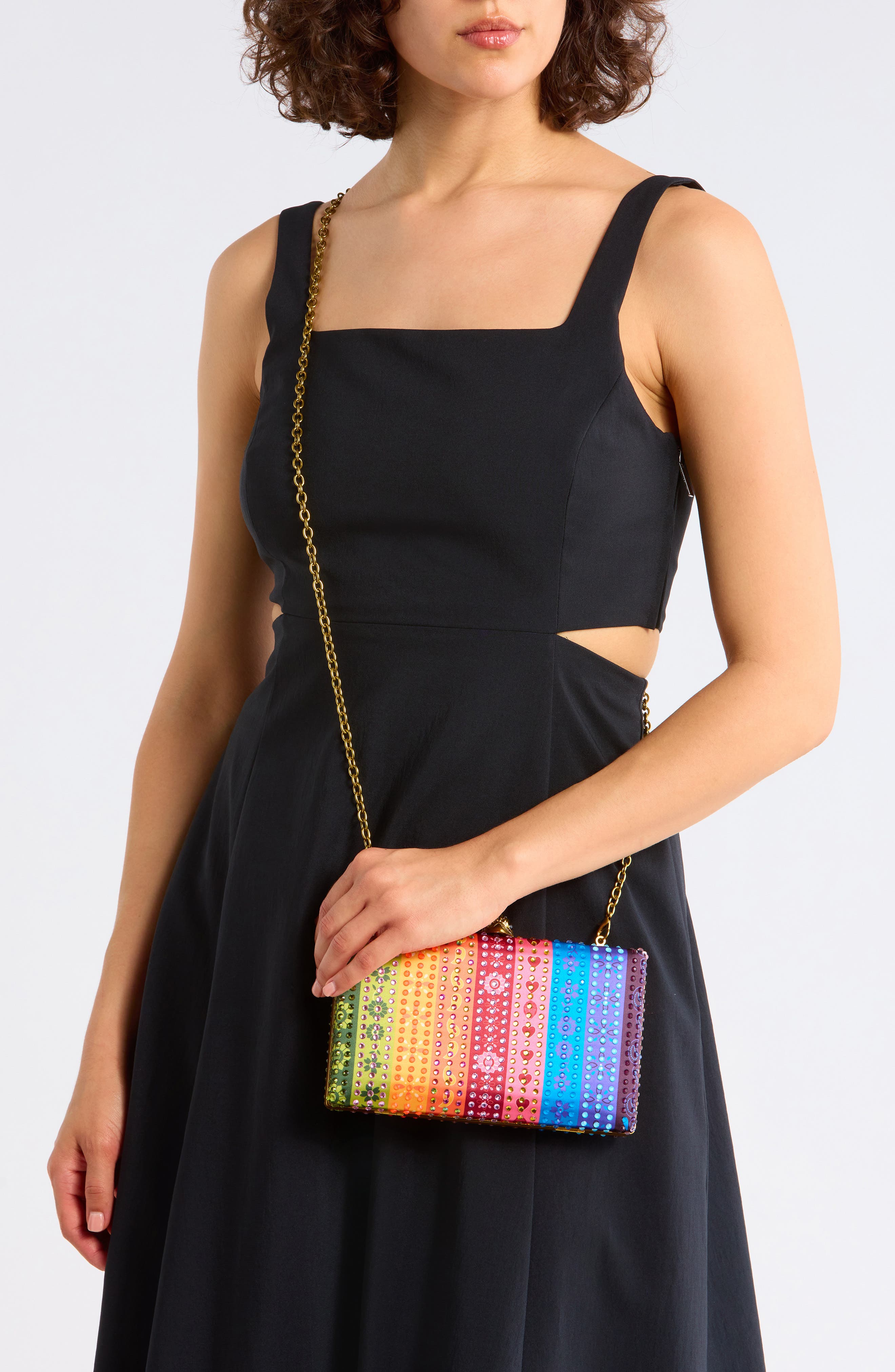 Kurt Geiger London Kensington Crystal Clutch, Alternate, color, Silver Multi/ Other