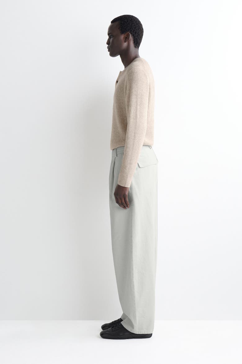 Cashmere-linen Henley T-shirt, Alternate, color, BEIGE MÉLANGE