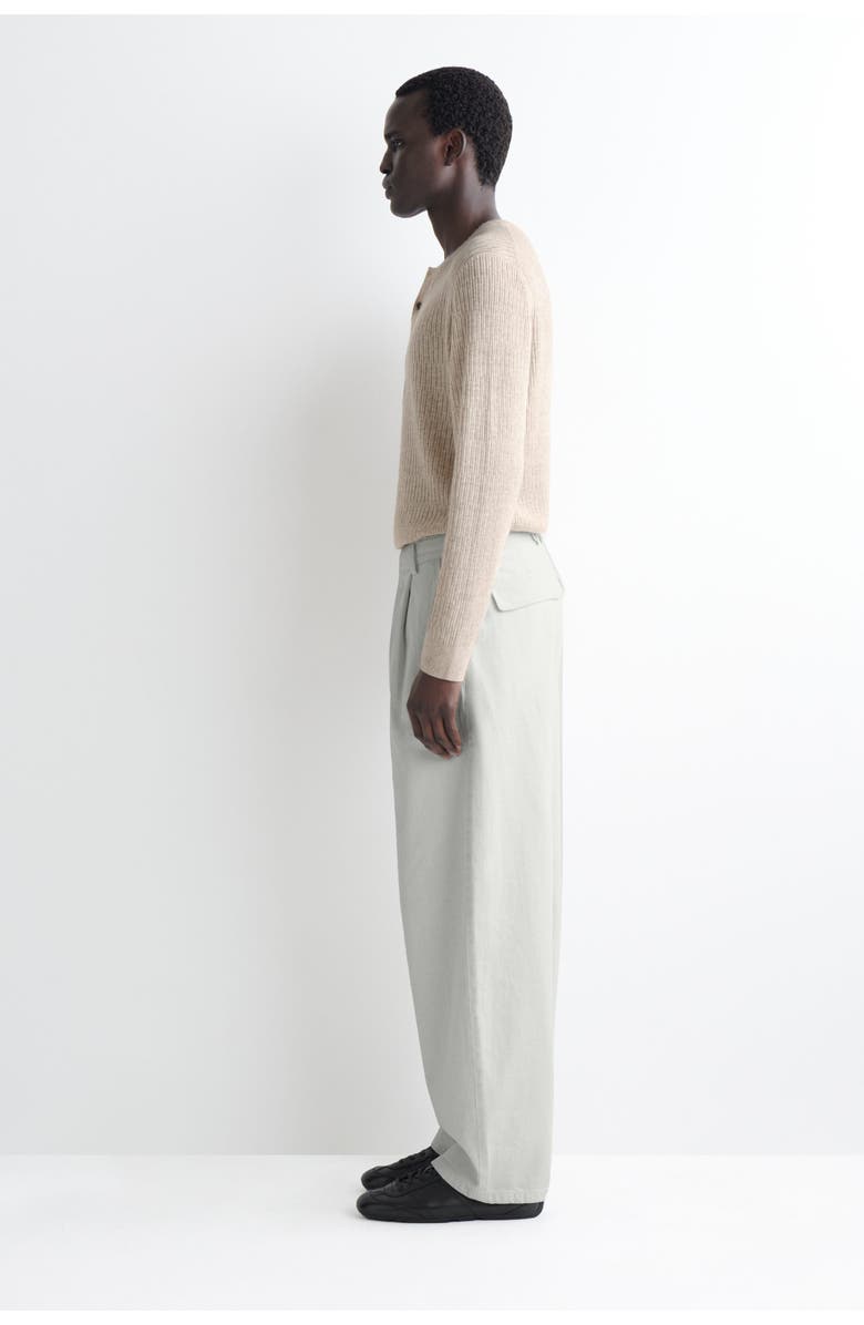 COS Cashmere-linen Henley T-shirt, Alternate, color, Beige Mélange