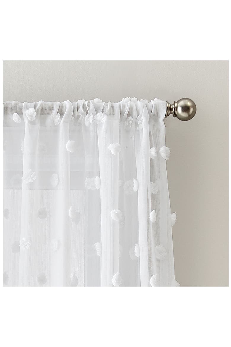 Ella Floral Print Set of 2 Poletop Curtain Panels, Alternate, color, WHITE