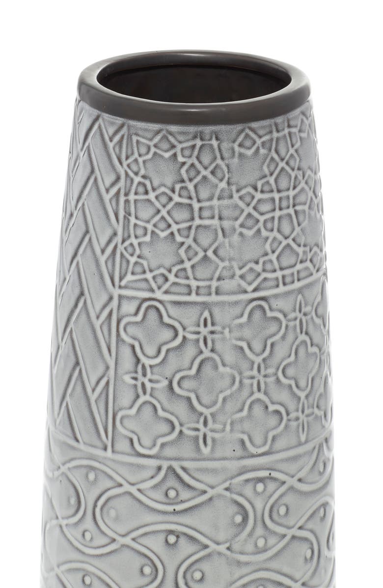 SONOMA SAGE HOME Gray Ceramic Vase with Varying Patterns, Alternate, color, 