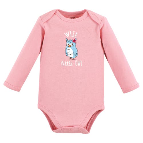 Touched By Nature Little Soft Organic Cotton Long-sleeve One-piece Essentials In Pink