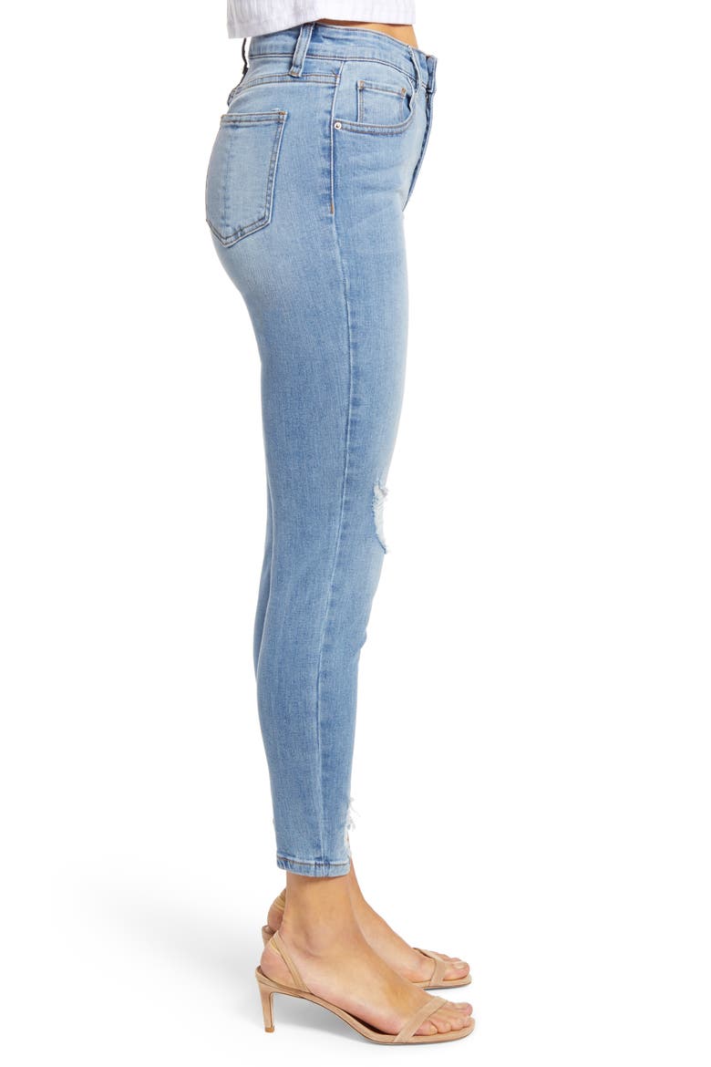 Ripped High Waist Crop Skinny Jeans, Alternate, color, SOUTH BEACH MED WASH