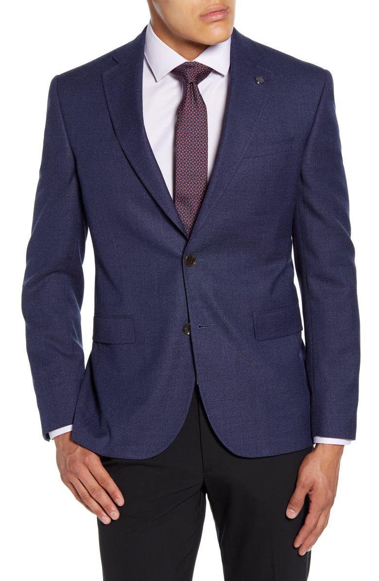 Ted Baker London Roger Trim Fit Solid Wool Blazer, Main, color,